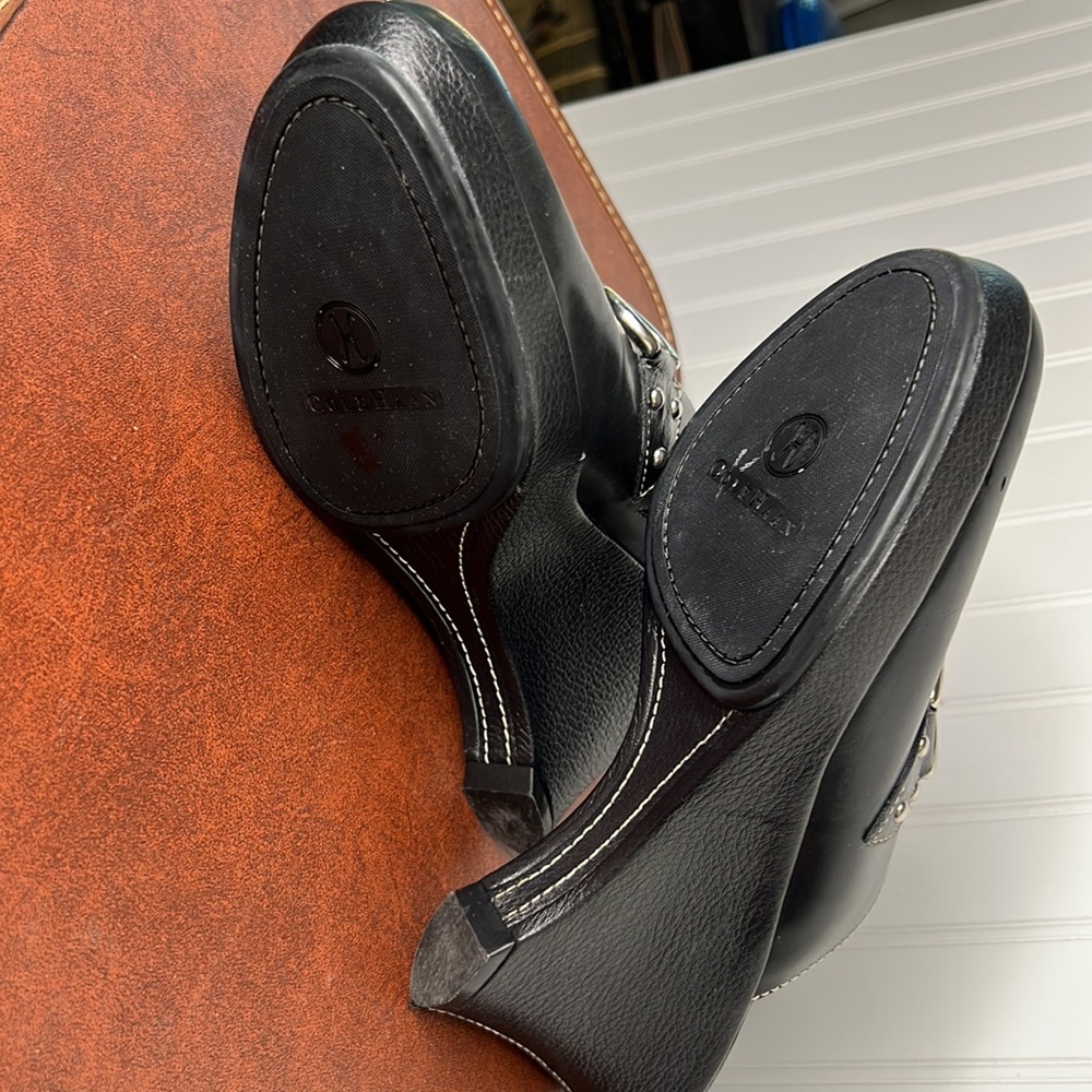 - Cole Haan Black Slip On Wedge Mules Size 9B - Picture 9 of 16